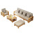 无垢材ソファの组み合わせ木製ソファ现代简单北欧风ニ客间に小型家具をセットした2人が挂けられました。