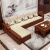 华文世家のソファの无垢材ソファ、冬夏両用の实木德レートラックに木制家具のセクストが付いています。
